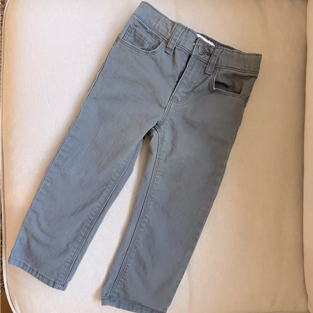 Toddler Boy Gray Twill Pants - LIKE NEW CONDITION - Old Navy - 2T